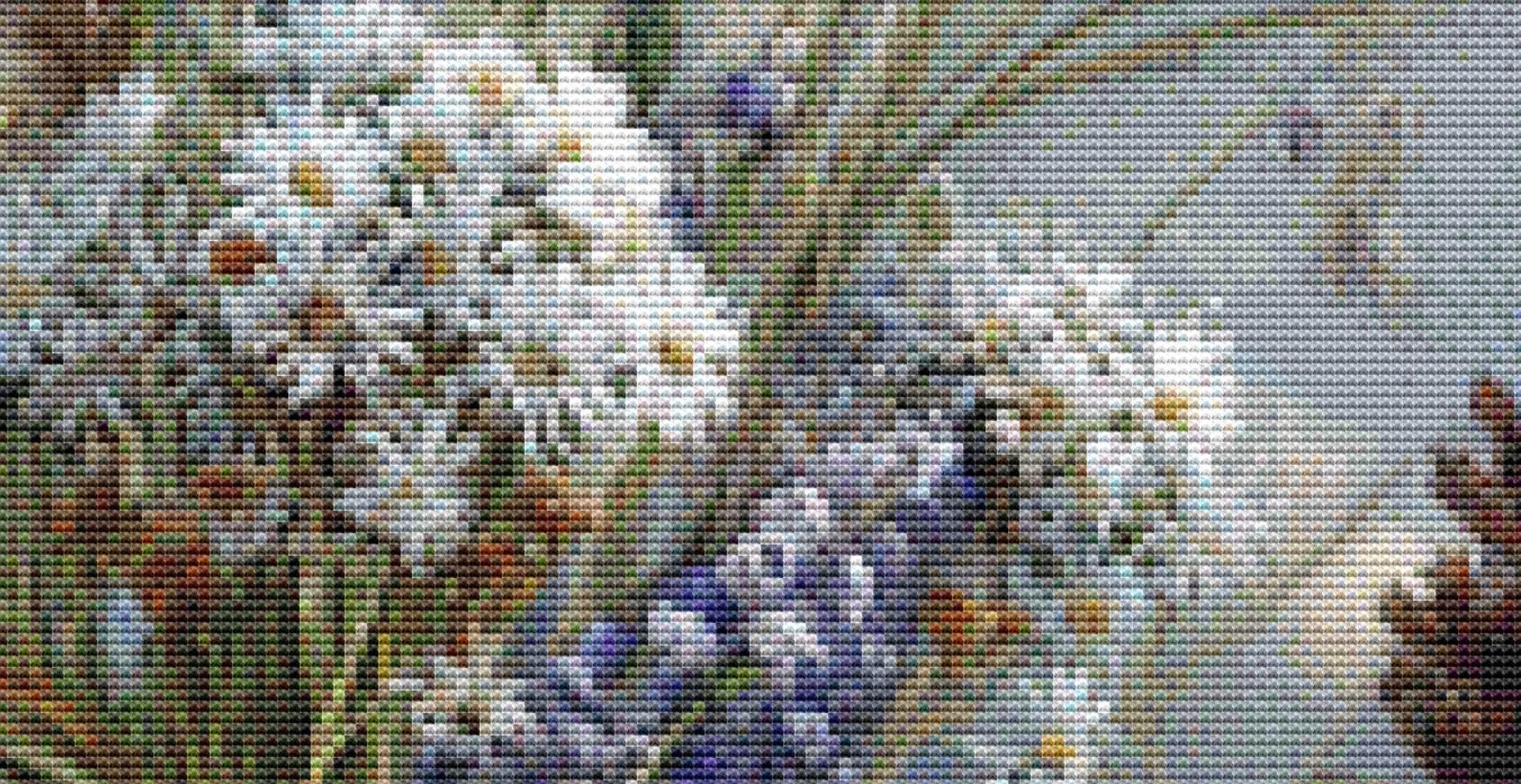 Between Flowers and The Sea counted cross stitch pattern by Eder Jose Rosa (Digital Format)