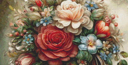 Antique Rose Boot counted cross stitch pattern by Sassy E. Boutique (Digital Format)