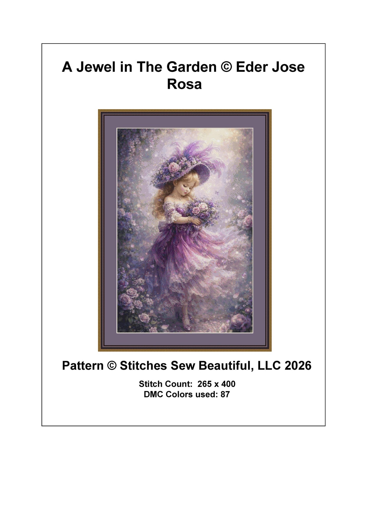 A Jewel in The Garden counted cross stitch pattern by Eder Jose Rosa (Digital Format)