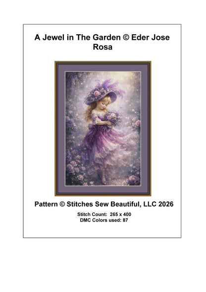 A Jewel in The Garden counted cross stitch pattern by Eder Jose Rosa (Digital Format)