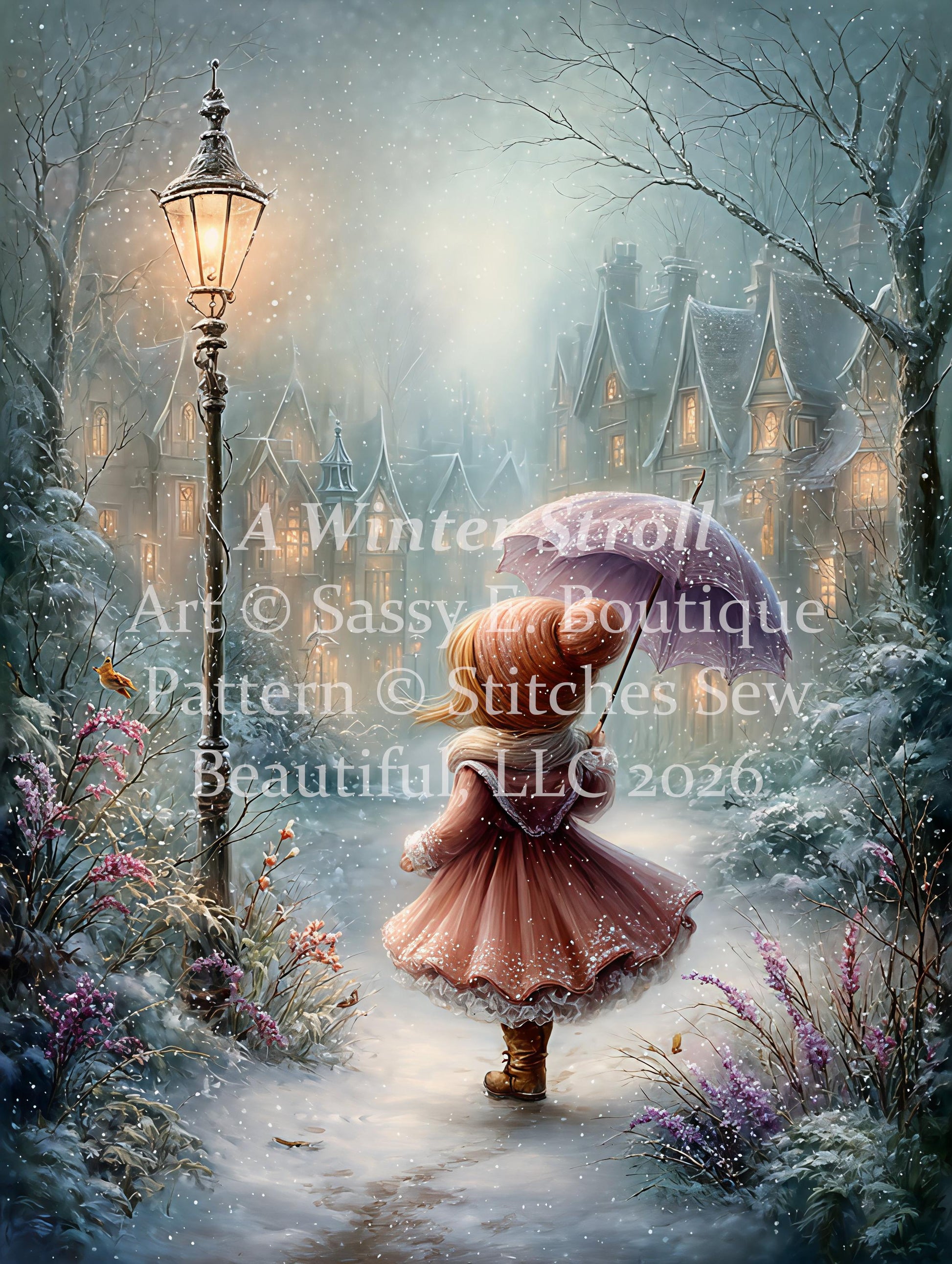 A Winter Stroll counted cross stitch pattern by Sassy E. Boutique (Digital Format)