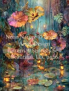 Neon Nature counted cross stitch pattern by Bryna T. Art & Design (Digital Format)
