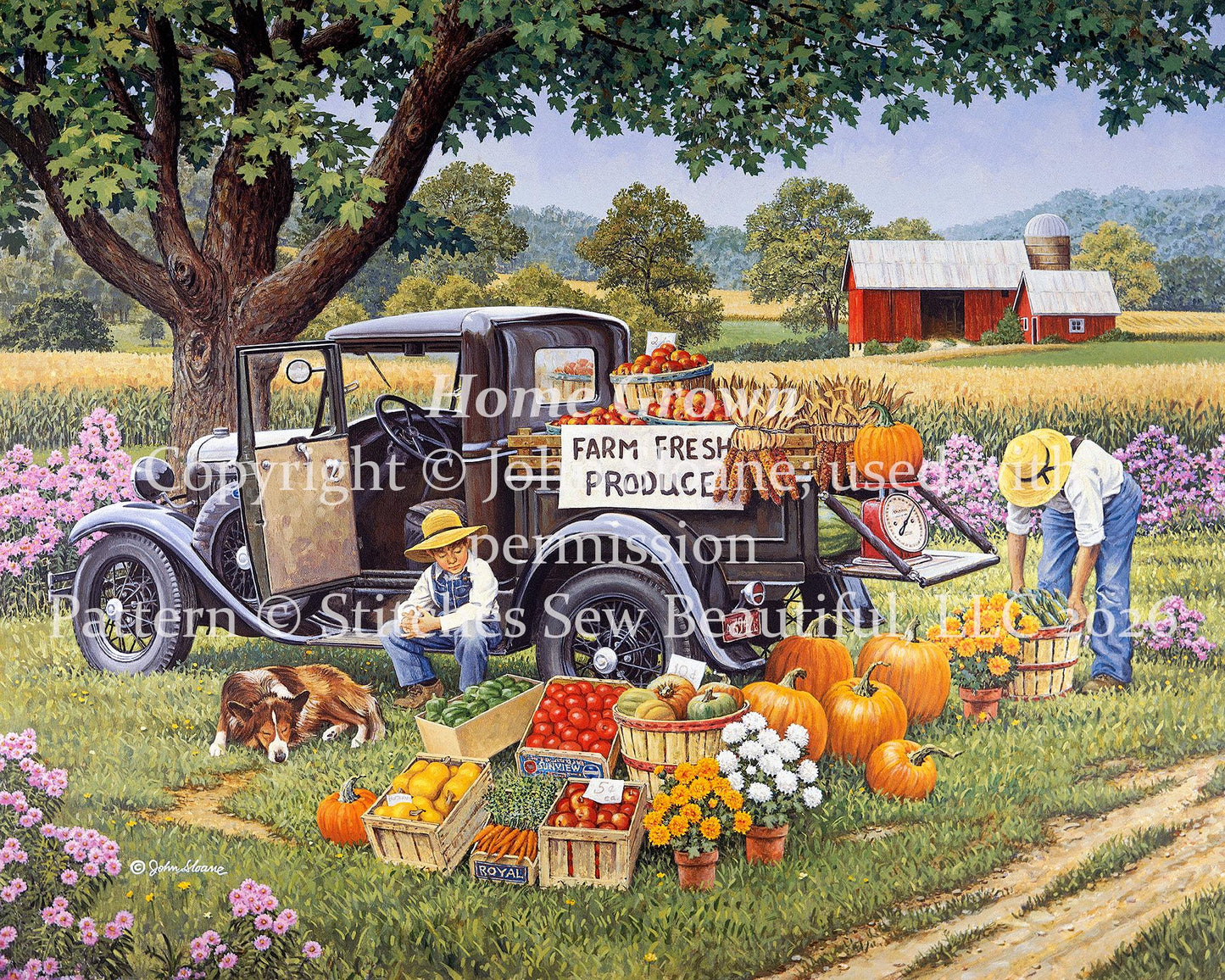 Home Grown counted cross stitch pattern Copyright ©John Sloane; used with permission (Digital Format)