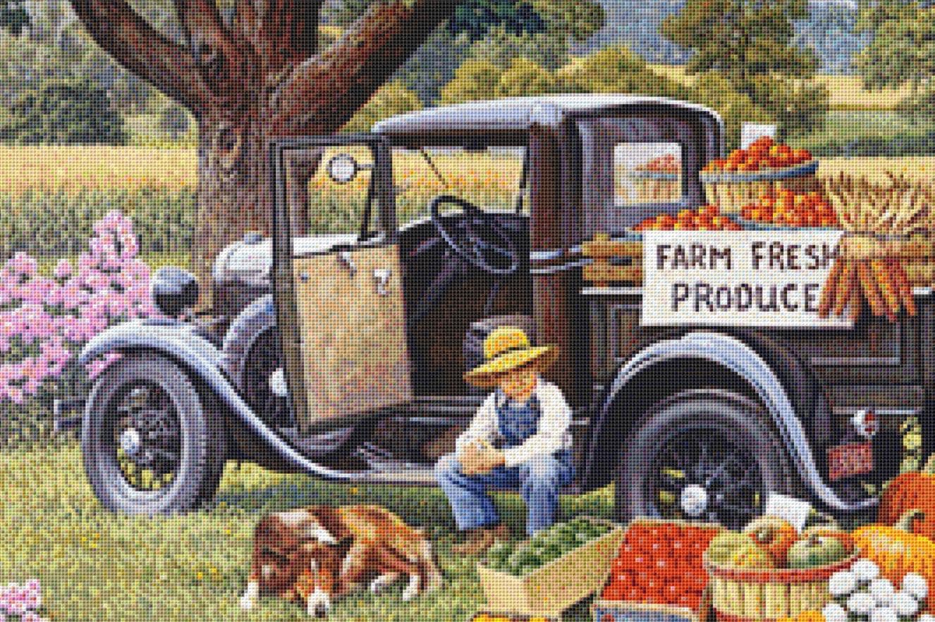 Home Grown counted cross stitch pattern Copyright ©John Sloane; used with permission (Digital Format)