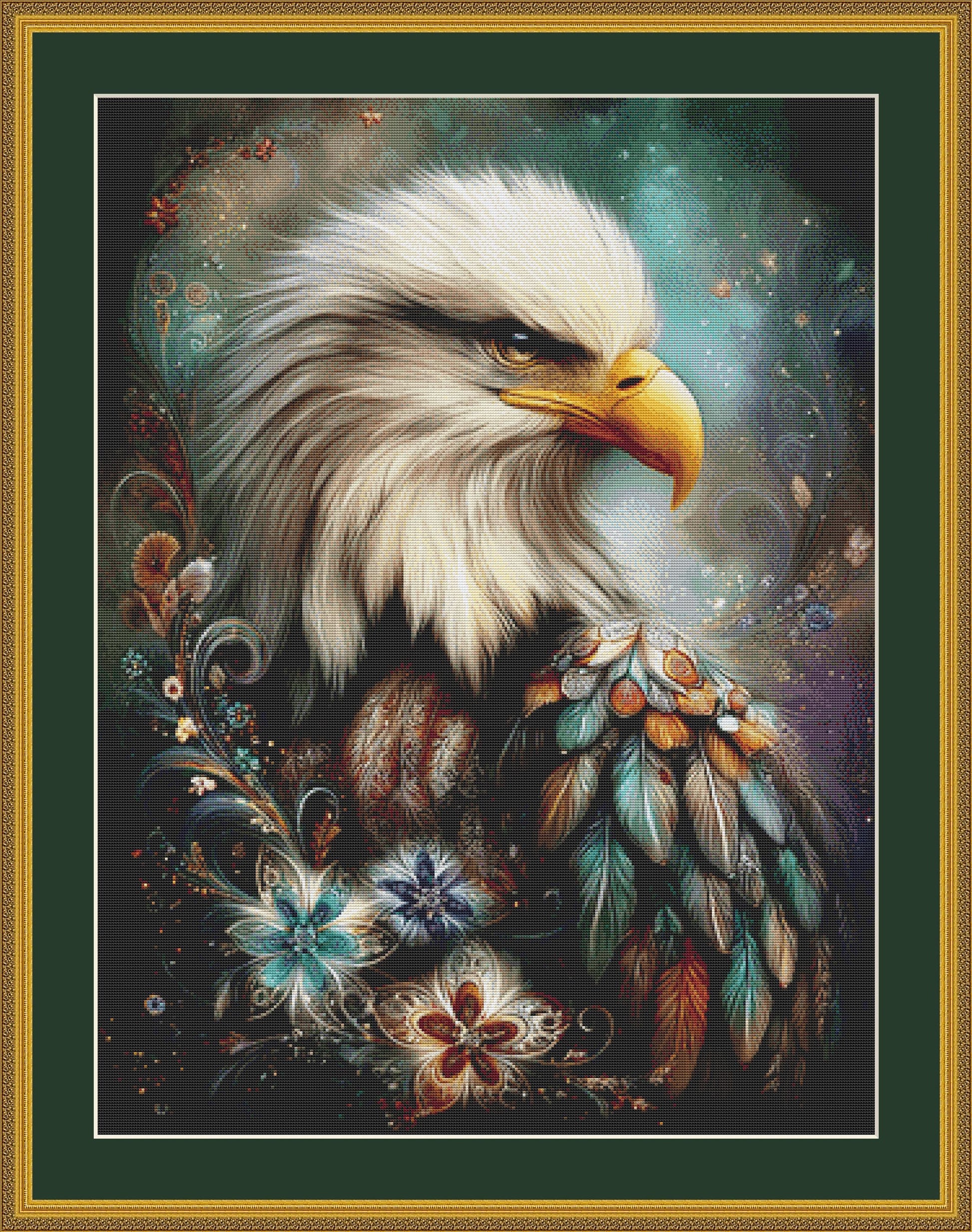 Bohemian Eagle counted cross stitch pattern by Sassy E. Boutique (Digital Format)