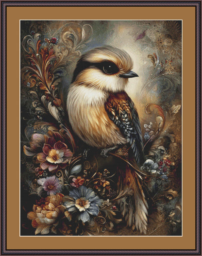 Autumn Sparrow counted cross stitch pattern by Sassy E. Boutique (Digital Format)