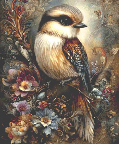 Autumn Sparrow counted cross stitch pattern by Sassy E. Boutique (Digital Format)
