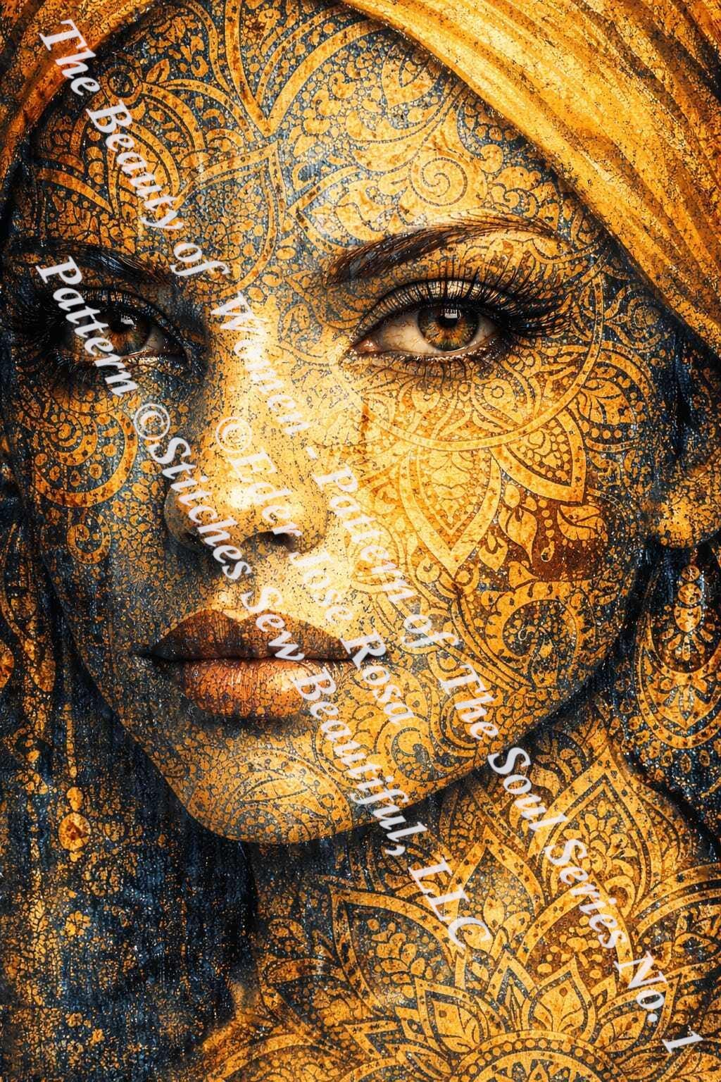 The Beauty of Woman Patterns of the Soul Series No. 1 (Max Size/Color) counted cross stitch pattern by Eder Jose Rosa (Digital Format)