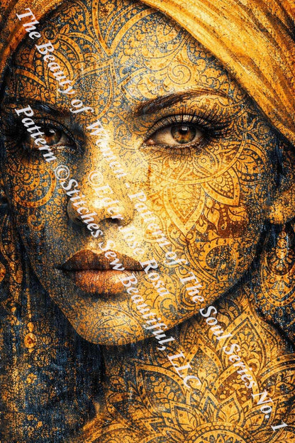 The Beauty of Woman Patterns of the Soul Series No. 1 (Max Size/Color) counted cross stitch pattern by Eder Jose Rosa (Digital Format)