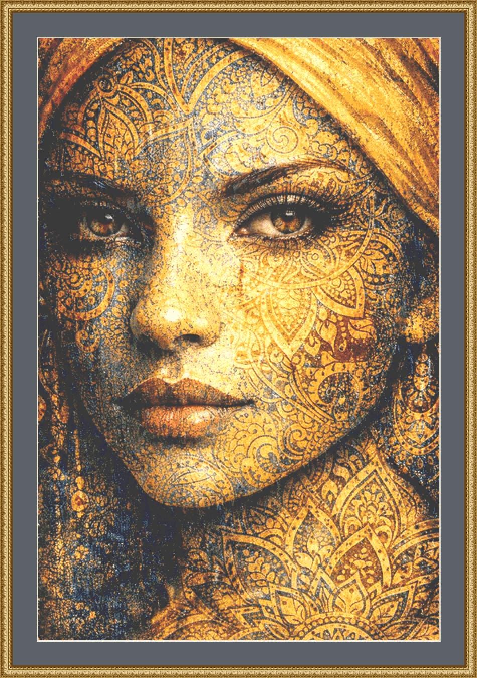 The Beauty of Woman Patterns of the Soul Series No. 1 (Max Size/Color) counted cross stitch pattern by Eder Jose Rosa (Digital Format)