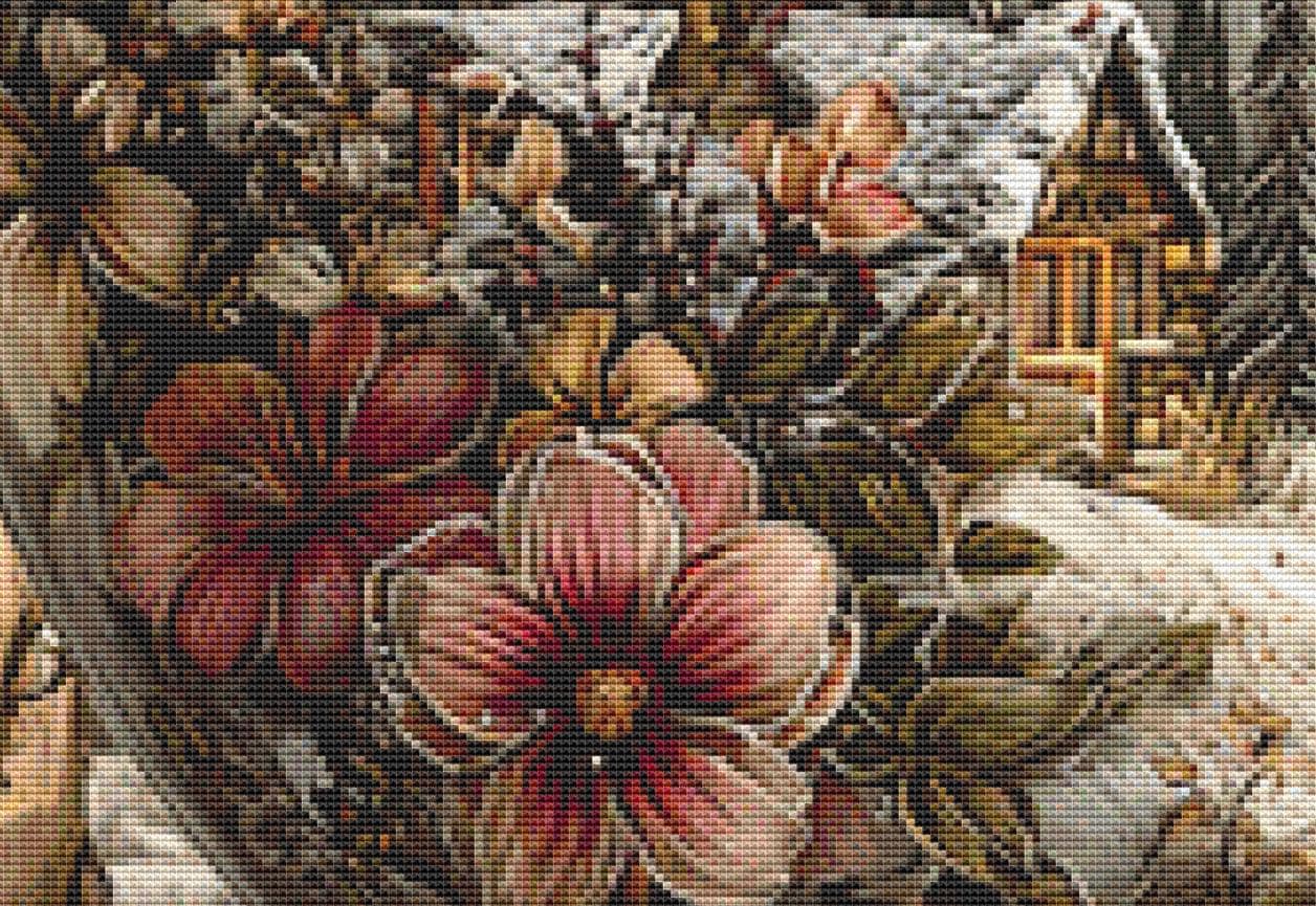 Christmas Ornament (Max Size/Color) counted cross stitch pattern by Bryna T. Art & Design (Digital Format)