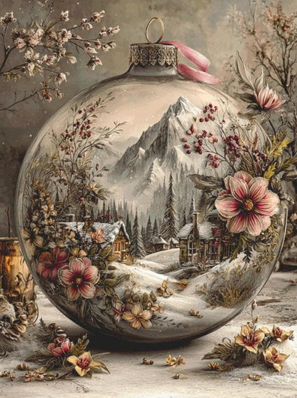Christmas Ornament (Max Size/Color) counted cross stitch pattern by Bryna T. Art & Design (Digital Format)