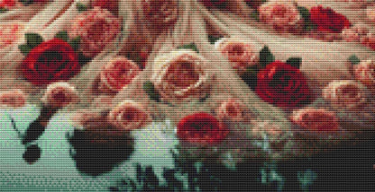 Reflection of Roses (Small) counted cross stitch pattern by Mystic Vision Gallery (Digital Format)