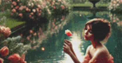 Reflection of Roses (Small) counted cross stitch pattern by Mystic Vision Gallery (Digital Format)