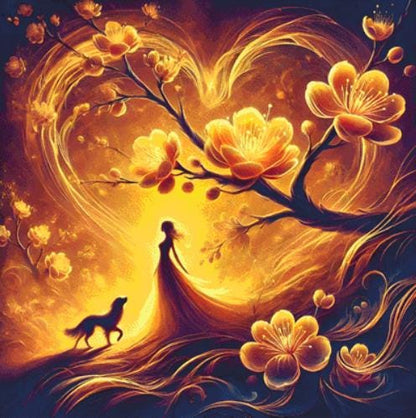 Golden Bloom counted cross stitch pattern by World of Love Hearts/Adrian G. Eyre (Digital Format)