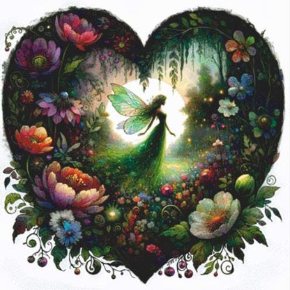 Forest Fairy in Bloom counted cross stitch pattern by World of Love Hearts/Adrian G Eyre (digital format)