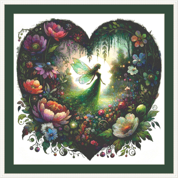 Forest Fairy in Bloom counted cross stitch pattern by World of Love Hearts/Adrian G Eyre (digital format)