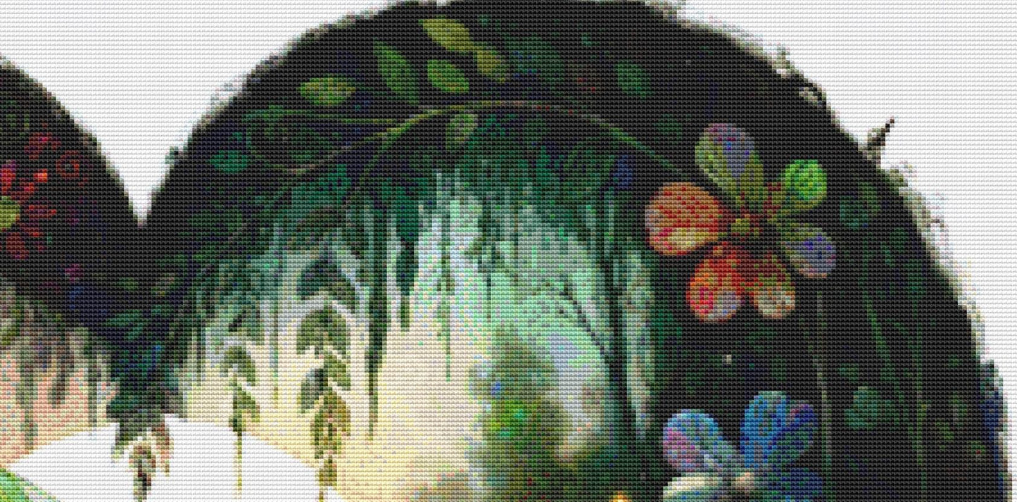 Forest Fairy in Bloom counted cross stitch pattern by World of Love Hearts/Adrian G Eyre (digital format)