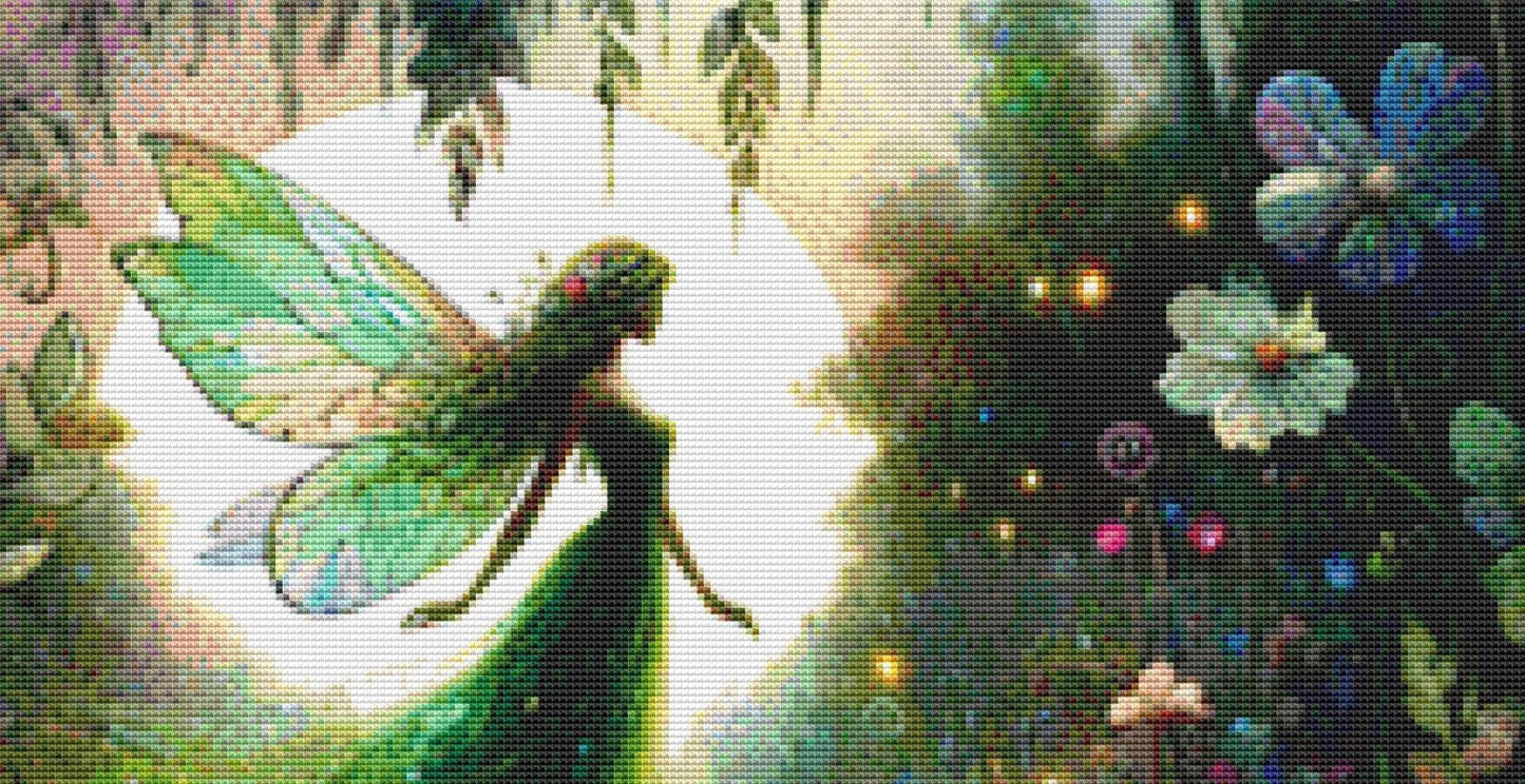 Forest Fairy in Bloom counted cross stitch pattern by World of Love Hearts/Adrian G Eyre (digital format)
