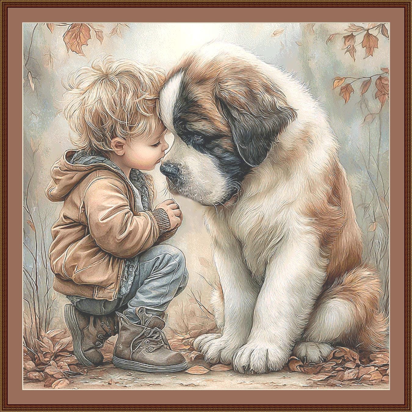 Best Buddies (Max Size/Color) counted cross stitch pattern by Bryna T. Art & Design