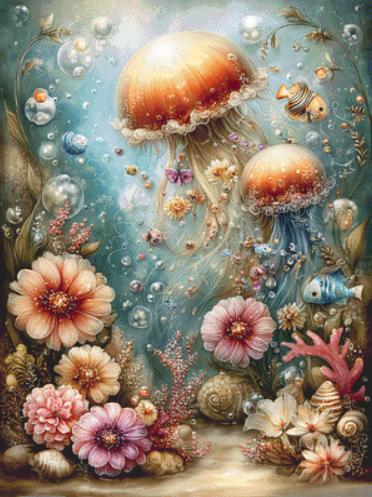 Ocean counted cross stitch pattern by Sassy E. Boutique (Digital Format)