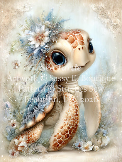Sea Turtle counted cross stitch pattern by Sassy E. Boutique (Digital Format)