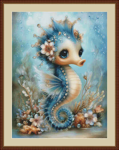 Seahorse 2 counted cross stitch pattern by Sassy E. Boutique (Digital Format)