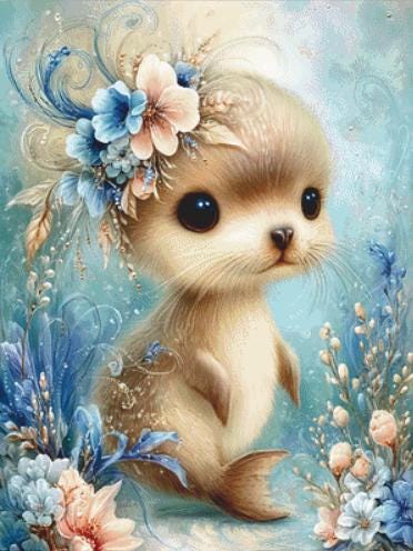 Seal counted cross stitch pattern by Sassy E. Boutique (Digital Format)