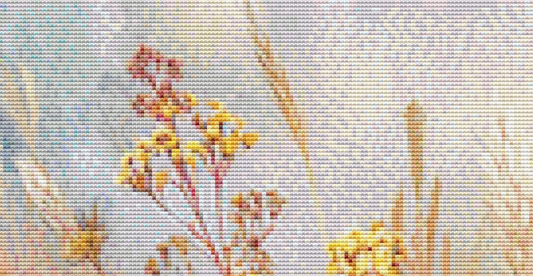 Petal Storm Beneath Electric Wings counted cross stitch pattern by Bryna T. Art & Design (Digital Format)