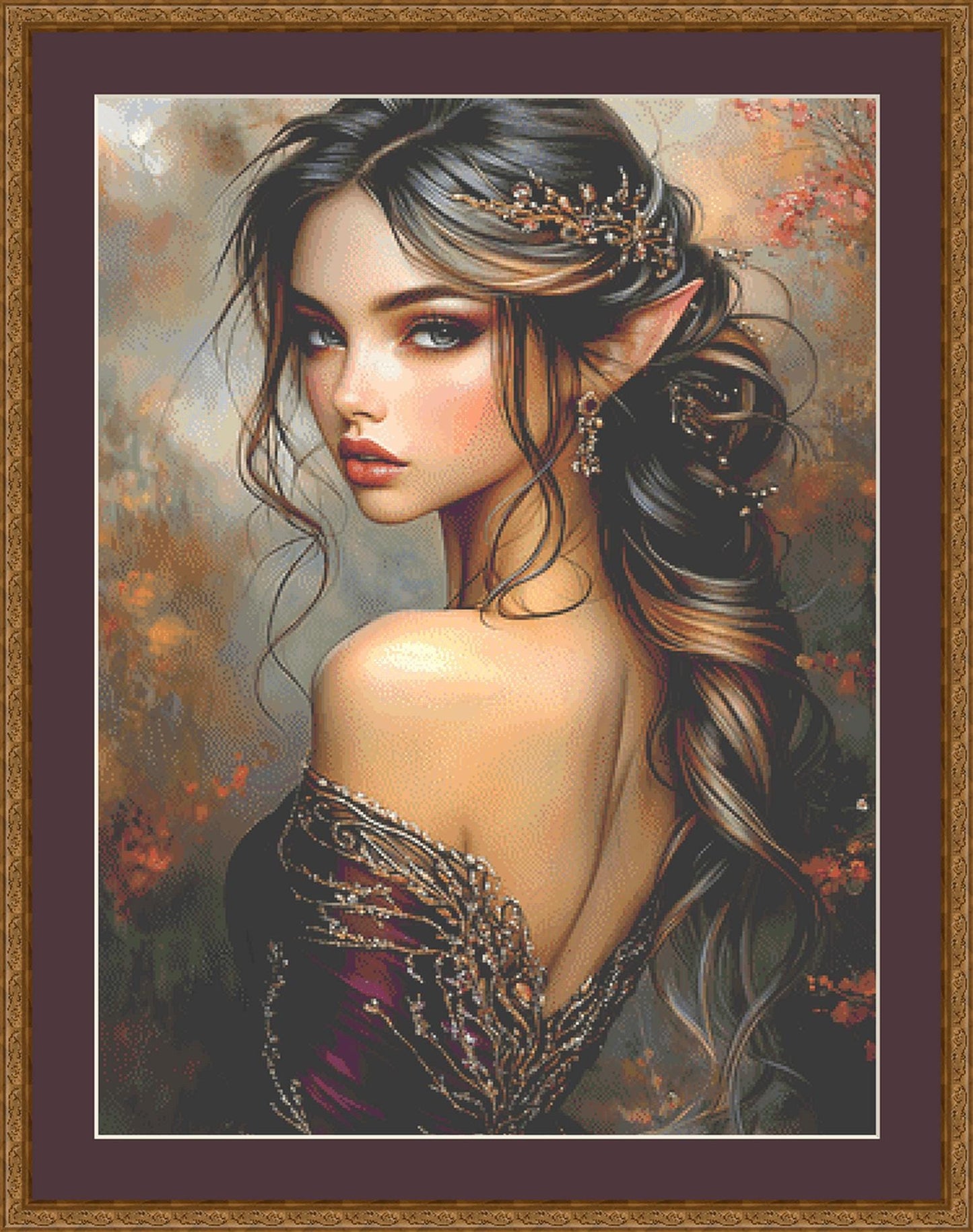Elven counted cross stitch pattern by Sassy E. Boutique (Digital Format)
