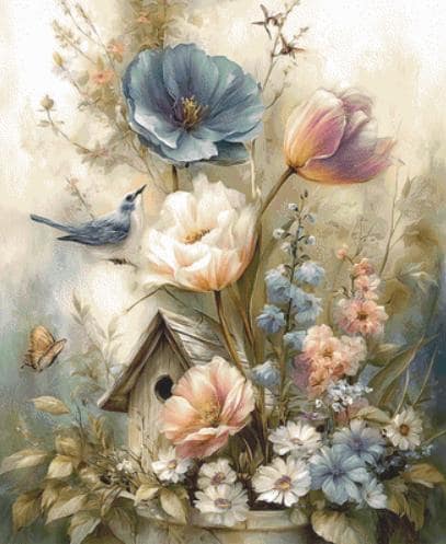 Bird House counted cross stitch pattern by Sassy E. Boutique (Digital Format)