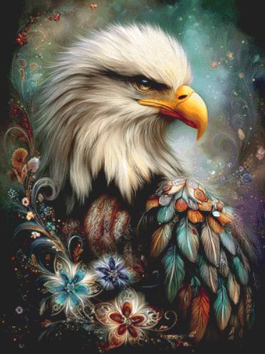 Bohemian Eagle counted cross stitch pattern by Sassy E. Boutique (Digital Format)