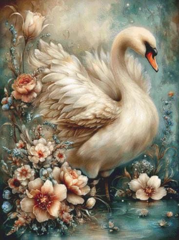Elegant Swan counted cross stitch pattern by Sassy E. Boutique (Digital Format)