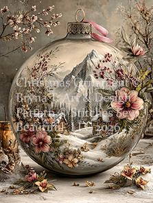 Christmas Ornament (Max Size/Color) counted cross stitch pattern by Bryna T. Art & Design (Digital Format)