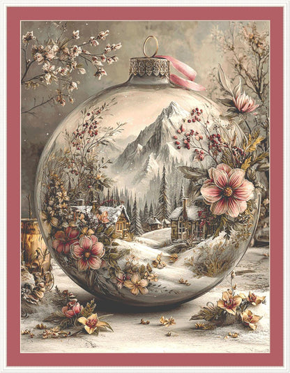 Christmas Ornament (Max Size/Color) counted cross stitch pattern by Bryna T. Art & Design (Digital Format)