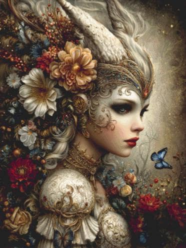 Queen of the Fallen Garden counted cross stitch pattern by Sassy E. Boutique (Digital Format)