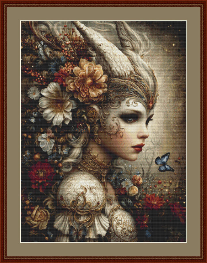 Queen of the Fallen Garden counted cross stitch pattern by Sassy E. Boutique (Digital Format)