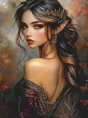 Elven counted cross stitch pattern by Sassy E. Boutique (Digital Format)