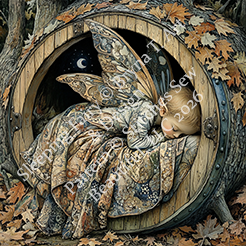 "Sleeping Fairy" cross stitch pattern by Bryna T. Art & Design