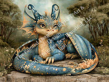 "The Painted Dragon" cross stitch pattern by Bryna T. Art & Design
